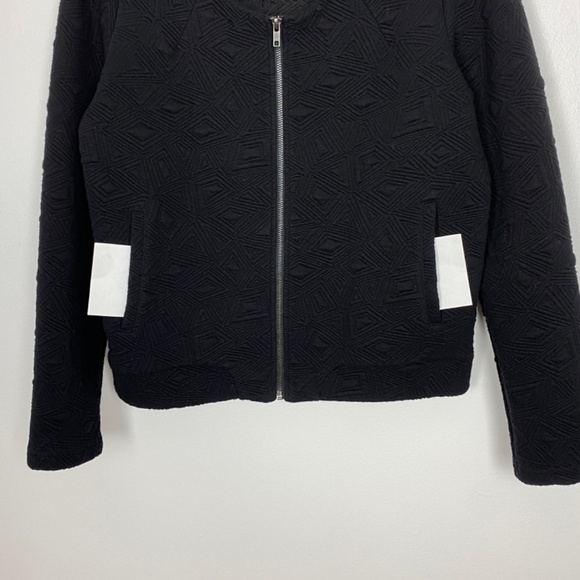 KappaAhl Jacket Womens Medium Black Quilted Blazer Zipper Front Pockets Soft - Picture 4 of 10